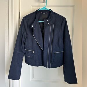Banana Republic Navy Suede Moto Jacket NWT